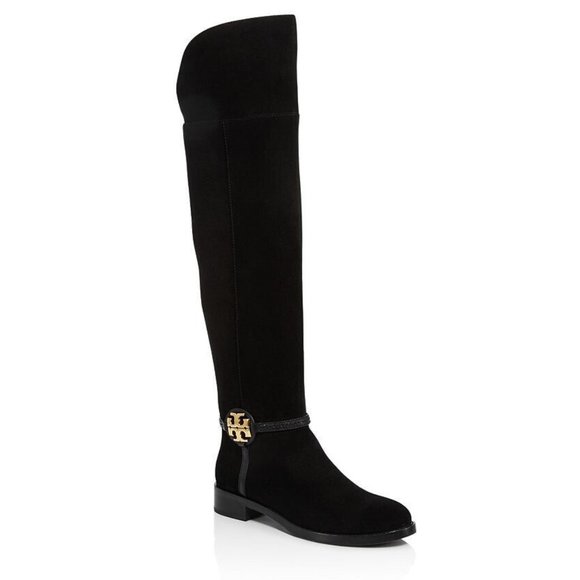 New! Tory Burch Miller Over-the-Knee Suede Boot Black Size 7 M DD305
